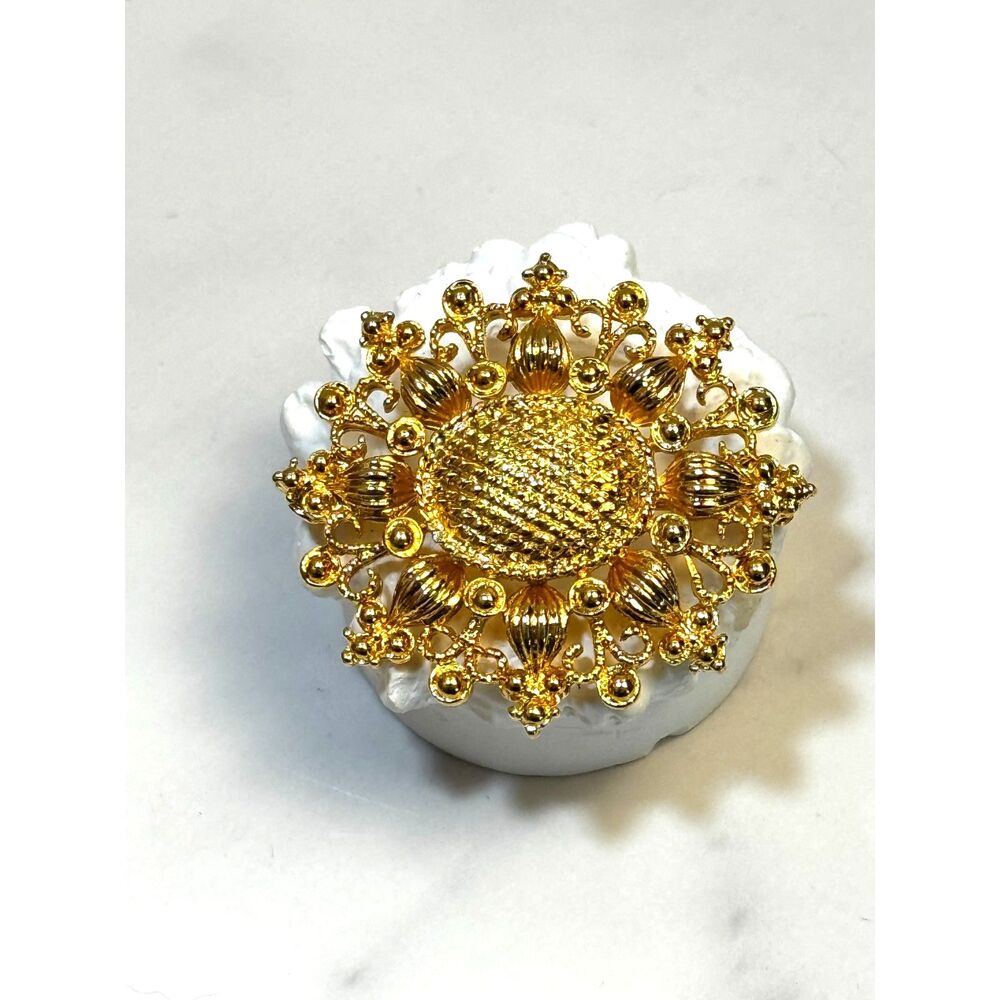 Vintage Filigree Flower Brooch